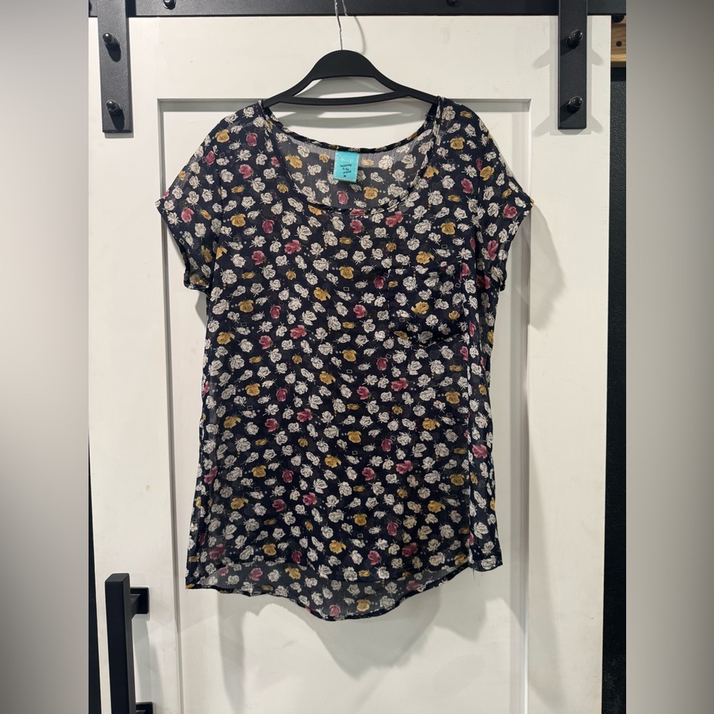 h.i.p. Multicolor Sheer Floral Blouse - Picture 2 of 3